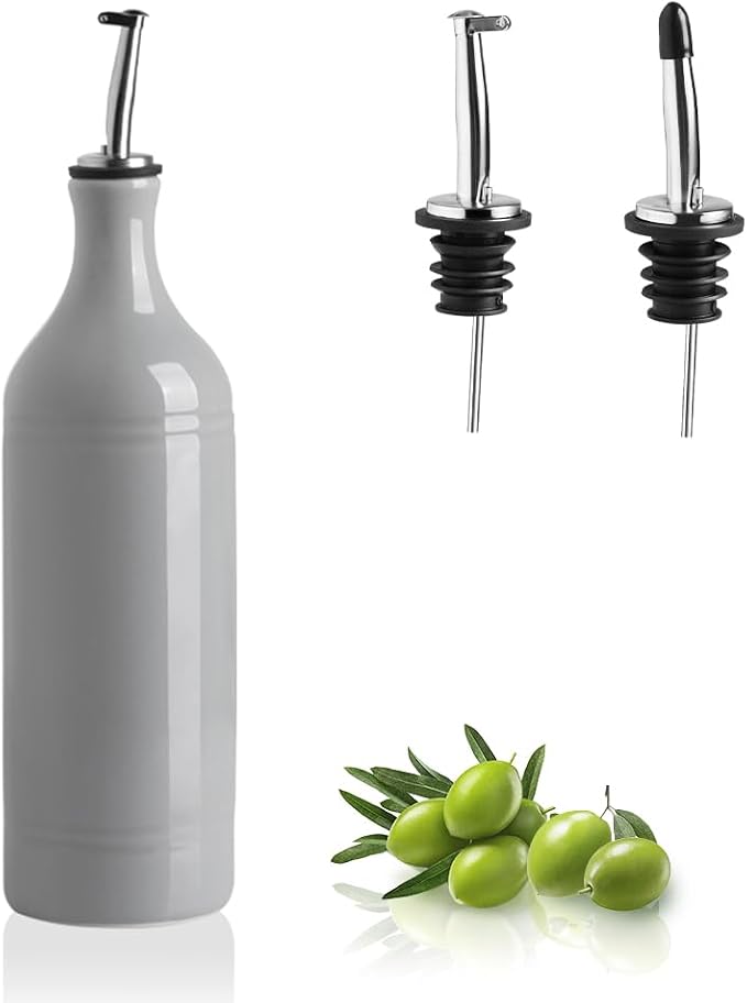 Sweejar Large Ceramic Olive Oil Dispenser Bottle, Opaque Oil Cruet Protects to by Sweejarco1949