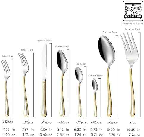 75-Pc Luxury Flatware Set for 12 w/Storage Case 24K Gold Premium
