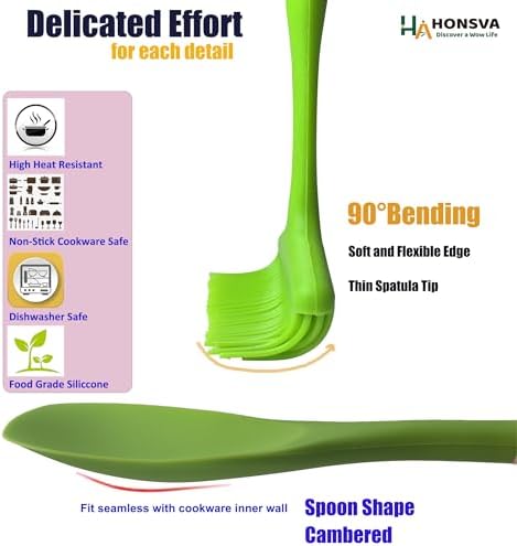 Silicone Baking Spatulas with Pastry Brush, Premium Heat-Resistant