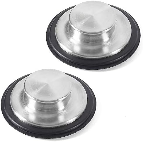 CORNERJOY 2 PCS Stainless Steel Kitchen Sink Stopper, Large Wide Rim