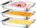 3Pcs Stainless Steel Breading Trays Set, Breading Dishes for Chicken
