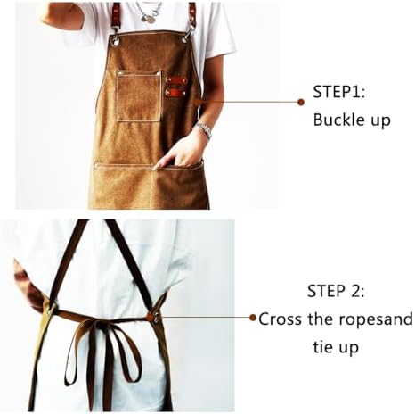 Aprons For Women Men With Pockets 2 Pcs,Kitchen Waterproof Hair