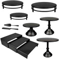MACIFECI Cake Stand Set, Black Cake Stands For Dessert Table Including
