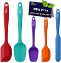 HOTEC 600°F Heat Resistant Silicone Rubber Spatula Set,Multicolor, Set