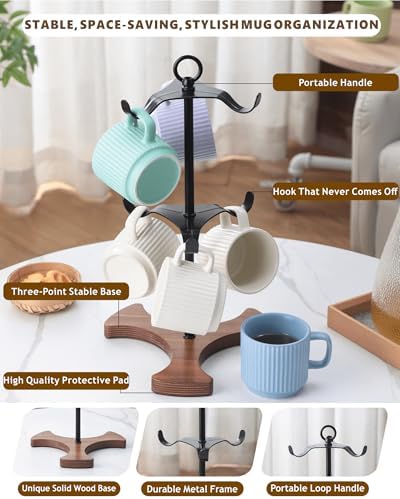 Mug Holder Tree for Countertop | 2-Tier Coffee Cup Stand & Rack Holds