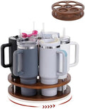 Rotating Wood Tumbler Organizer, 30 oz 40 oz Spinning Turnable