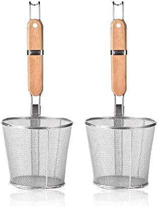 2 Pieces Pasta Strainer Basket Stainless Steel Fine mesh Pasta