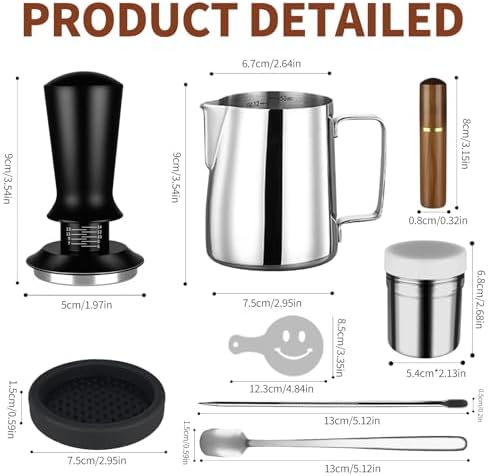 23Pcs Espresso Machine Accessories Set, 51mm Coffee Espresso Tamper