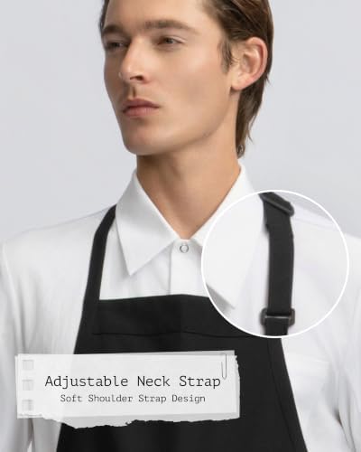 Kitchen Apron with 2 Pockets & Adjustable Neck Strap