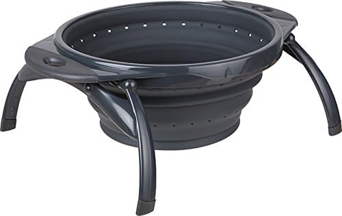 Dexas POP Collapsible Silicone Colander, 10 inch diameter, Solid Gray