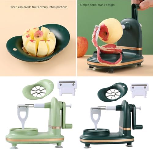 Hand Crank Rotating Manual Apples Peeler 8 Wedges Slicers Corer for