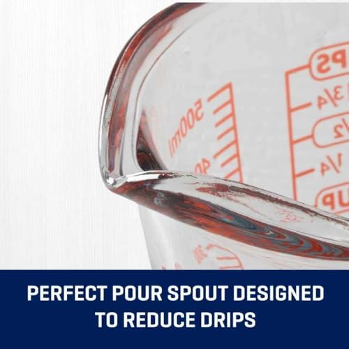 Glass Measuring Cup 2 Cup, Liquid Jug for Baking Cooking Kitchen Prep