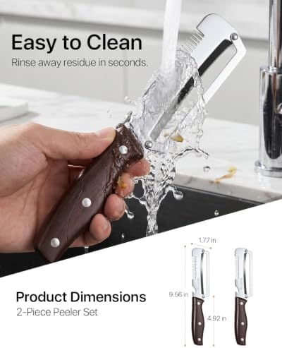 2 Pack Large Multifunctional Vegetable Peeler, 3-in-1 Peelers For