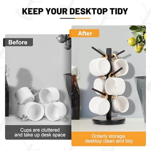 MyLifeUNIT Mug Holder Tree, 360° Rotated Coffee Cup Holder with 6