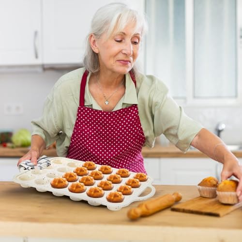 2 Pieces Silicone Muffin Pans, Reinforced Metal Frame