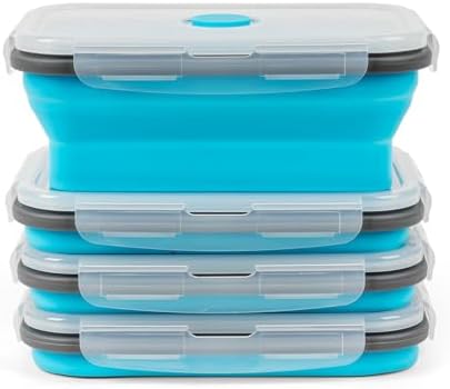 Collapsible Silicone Food Storage Containers Set with Lid & Air