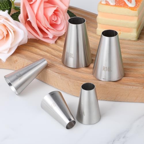 5PCS Large Piping Tips for Cake Decorating Round Hole Piping Tips Set