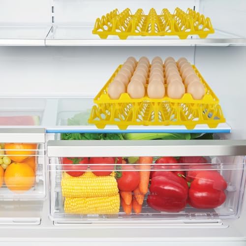 12 PCS Plastic Egg Trays, 30-Egg Flats, Yellow