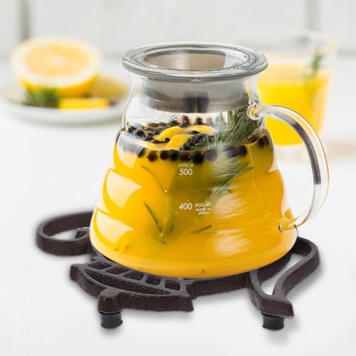 Cast Iron Teapot Shape Trivet, Non-Slip Heat Resistant Dish Pad