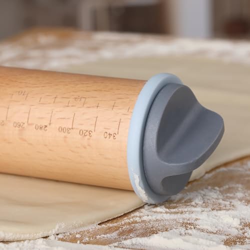 Adjustable Rolling Pin with Thickness Rings, 13.8", 4 Rings