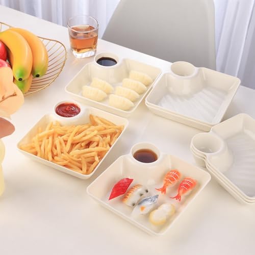 8 pcs Chips and Salsa Serving Dish, White Reusable Chip and Dip Bowl