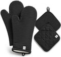 Silicone Oven Mitts and Pot Holders Set, 4-Piece, 500°F