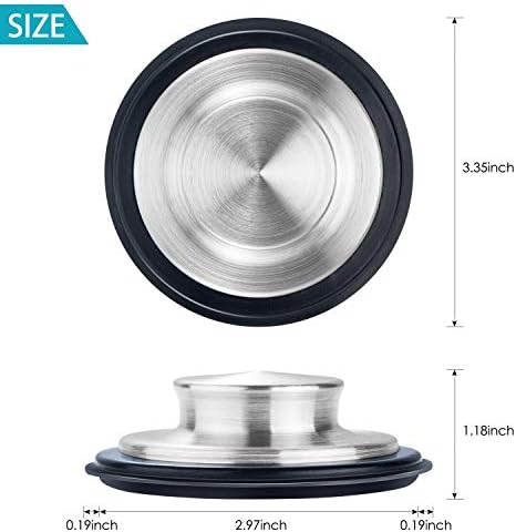2PCS Kitchen Sink Stopper - Stainless Steel, Large Wide Rim 3.35"