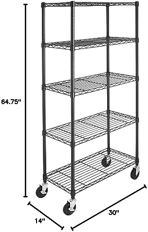 Amazon Basics 5-Shelf Garage Shelving Rack, 30" x 14" x 64.75"