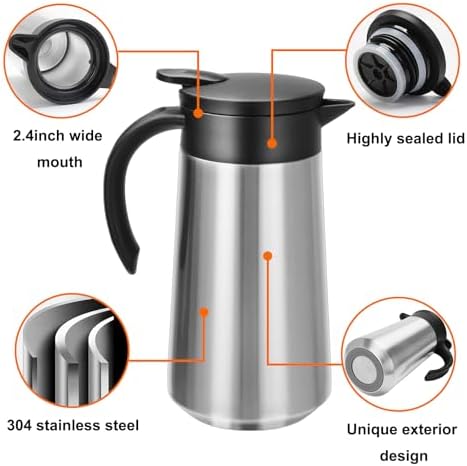 GearRoot 28oz Small Coffee Carafe Insulated Coffee Pot, Silver