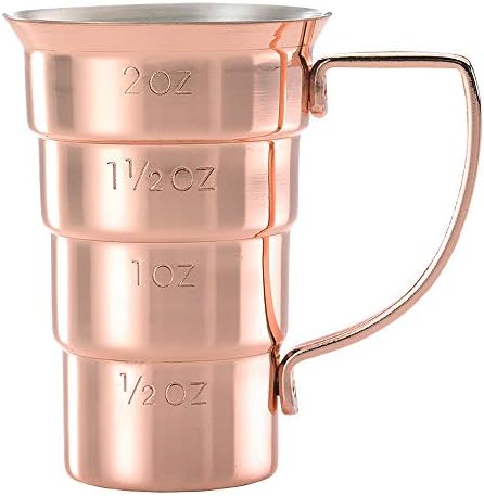 Barfly M37108CP Drink Jigger, 2 oz, Copper w/Handle