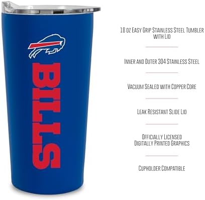 Rico Industries NFL Football Soft Touch, Easy Grip Tumbler