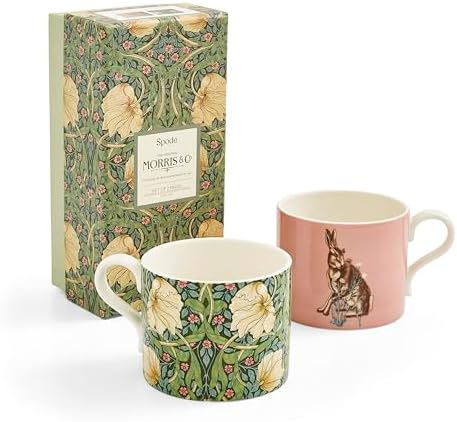 Spode Morris & Co 12oz Mugs, Set of 2 (Pimpernel & Forest Hare)