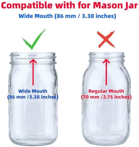 2 Pcs Mason Jar Juicer Lid, 3.38 Inch Wide Mouth