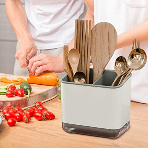 Utensil Holder Cutlery Drainer Sink Caddy, Grey
