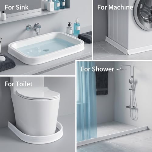 4" High Shower Threshold Water Dam 67 Inch Foldable Shower Splash