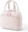 WOBAGMEN Quilted Lunch Box, Pink Floral