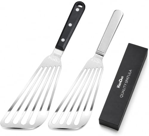 KSENDALO 2 Pack Flexible Fish Spatula Stainless Steel for Kitchen