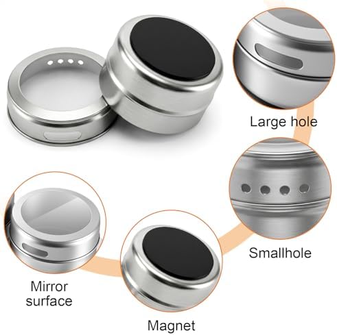 Magnetic Spice Rack with 8 Jars and 2 Plates