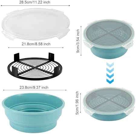 Breading Shaker Bowl, Silicone Bowl Shaker with Lid Collapsible Mixing