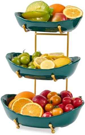 3 Tier Ceramic Fruit Bowl for Kitchen Counter