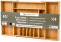 KitchenEdge Silverware & Utensil Drawer Organizer, 18-33 in, Bamboo