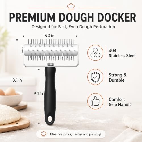 Pizza Dough Docker, Stainless Steel Pastry Roller