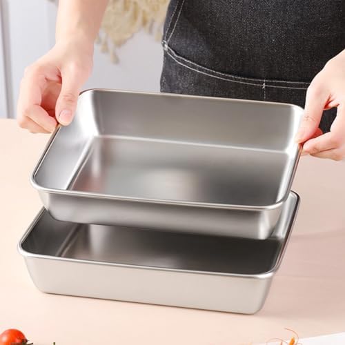 Set of 3 Breading Pans, Chicken Cutlet Dredging Trays with Stainless