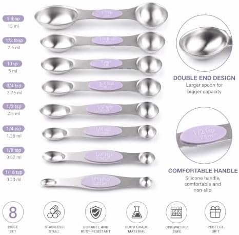16-Piece Magnetic Measuring Cups and Spoons Set - Purple
