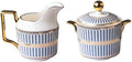 Ceramic Cream and Sugar Set, White Gold, Set of 2