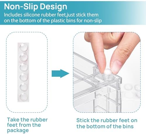 Vtopmart Clear Stackable Storage Drawers, 4 Pack
