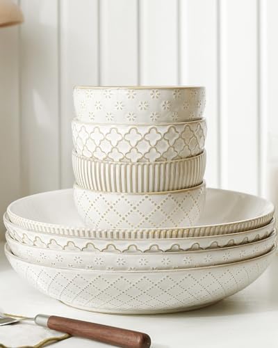 getstar Pasta Bowls, Large Salad Serving Bowls (7.6 inch & 22 oz)
