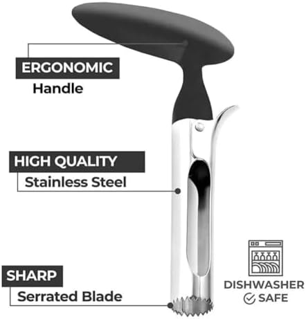 Stainless Steel Apple Corer - Fruit Core Remover Tool for Apples &