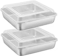 E-far 9 Inch Square Cake Pan with lid, 9x9 Baking Brownie Pans