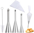 3 Pcs Puff Cream Filling Piping Tips Kit, Long Piping Nozzle